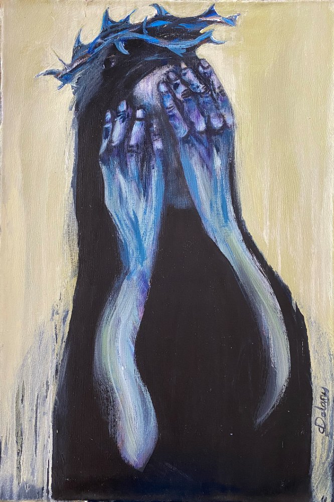 Portrait in Blue 29" x 19" Canvas 2020 #009